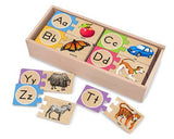 Melissa & Doug Self-Correcting Alphabet Wooden Puzzles With Storage Box 27pc