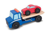 Melissa & Doug Flatbed Tow Truck Wooden Vehicle Set