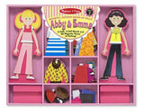 Melissa & Doug Abby and Emma Deluxe Magnetic Wooden Dress-Up Dolls Play Set (55+pc)