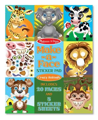 Make-A-Face Sticker Pad: Crazy Animals - (Paperback)