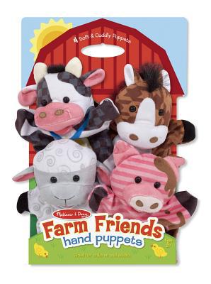 Melissa & Doug Farm Friends Hand Puppets (Set of 4) - Cow, Horse, Sheep, and Pig