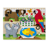 Melissa & Doug Pets Wooden Chunky Jigsaw Puzzle - Dog, Cat, Bird, and Fish (20 pcs)