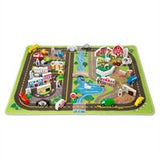 Melissa & Doug Deluxe Activity Road Rug Play Set with 49pc Wooden Vehicles and Play