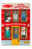 Melissa & Doug Wooden Flexible Figures 7-Piece Career Dolls for Dollhouses