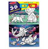 Melissa & Doug Easy-to-See 3-D Marker Coloring Puzzles - Safari and Ocean (24 pcs each)