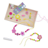 Melissa & Doug Decorate-Your-Own Wooden Flower Bead Jewelry-Making Craft Kit