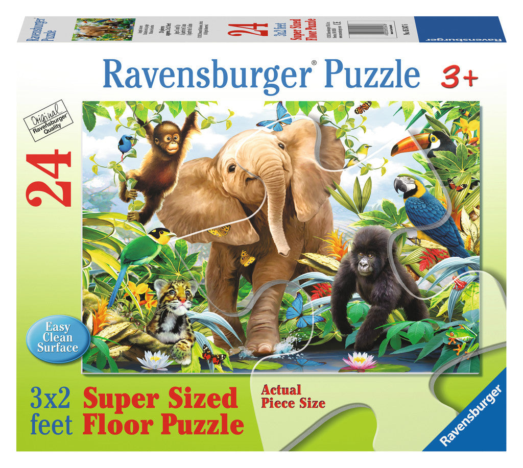 Ravensburger Children's Puzzles 24 pc Super Sized Floor Puzzles - Jungle Juniors 5347