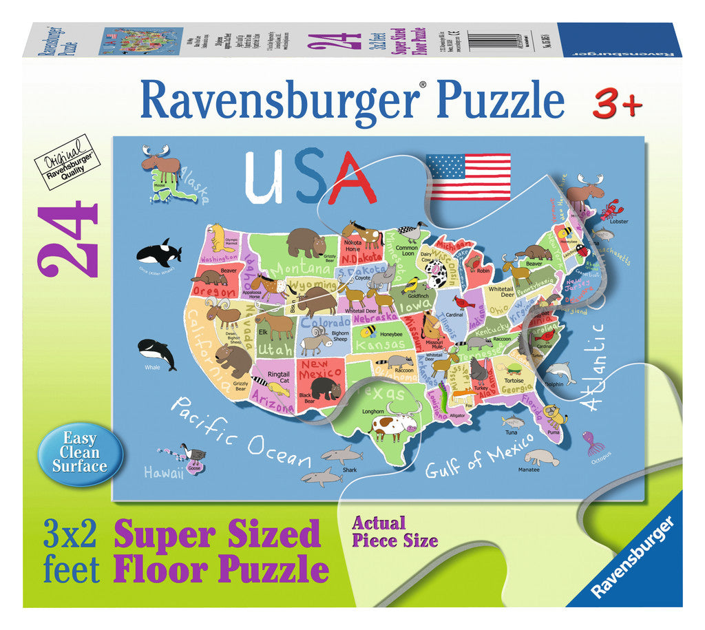 Ravensburger Children's Puzzles 24 pc Super Sized Floor Puzzles - USA Map 5385