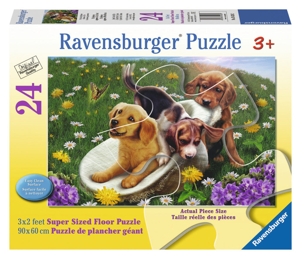 Ravensburger Children's Puzzles 24 pc Super Sized Floor Puzzles - Frolicking Puppies 5428