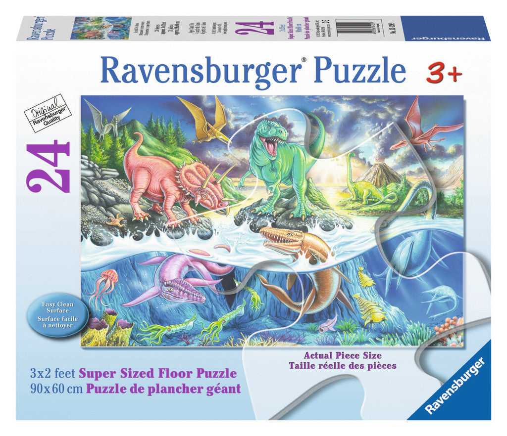 Ravensburger Children's Puzzles 24 pc Super Sized Floor Puzzles - Land & Sea Dinos 5429