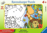 Ravensburger Children's Puzzles Color Your Own Mini Frame Puzzles - Wild Animals (24 pc Puzzle) 6106