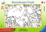 Ravensburger Children's Puzzles Color Your Own Mini Frame Puzzles - Wild Animals (24 pc Puzzle) 6106