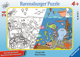 Ravensburger Children's Puzzles Color Your Own Mini Frame Puzzles - Ocean Life (24 pc Puzzle) 6107