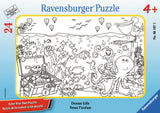 Ravensburger Children's Puzzles Color Your Own Mini Frame Puzzles - Ocean Life (24 pc Puzzle) 6107