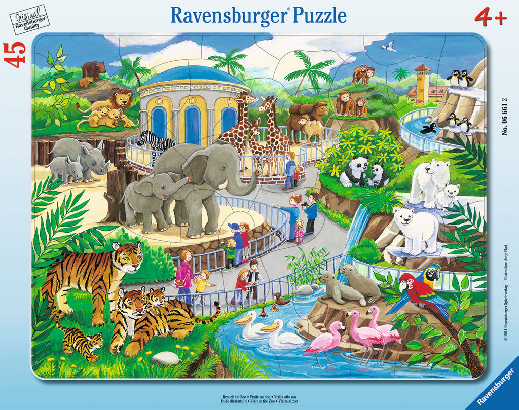 Ravensburger Children's Puzzles Frame Puzzles - Visit to the Zoo (45 pc Puzzle) 6661