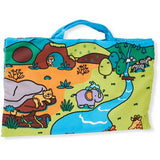 Melissa & Doug Take-Along Folding Wild Safari Play Mat (19.25 x 14.5 inches) With 9 Animals