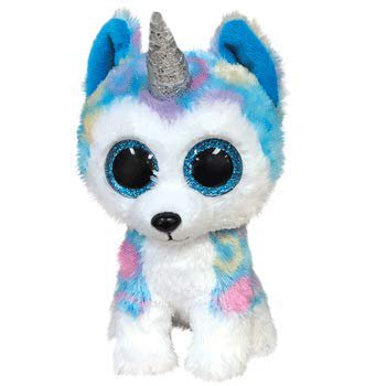 TY Beanie Boos - HELENA the UniHusky Dog (Glitter Eyes)(Regular Size - 6 inch)