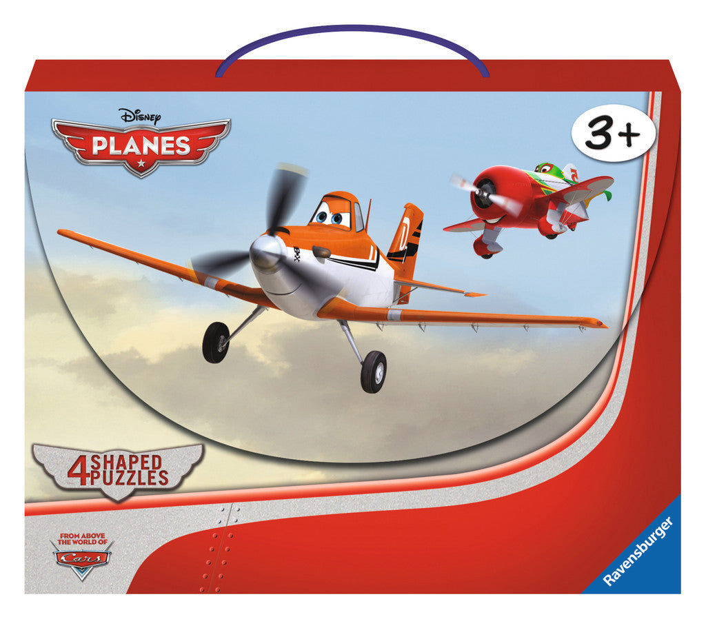 Ravensburger Disney Planes: In the Air (4 Shaped Puzzles in a Suitcase Box with Handle (10, 12, 14, 16-Piece)  07060