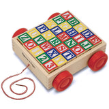 Melissa & Doug Classic ABC Wooden Block Cart Educational Toy With 30 Solid Wood Blocks