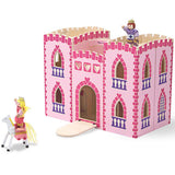 Melissa & Doug Fold and Go Wooden Princess Castle With 2 Royal Play Figures, 2 Horses, and 4pc of Furniture