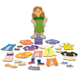 Melissa & Doug Maggie Leigh Magnetic Wooden Dress-Up Doll Pretend Play Set (25+pc)