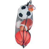Melissa & Doug Sports Throw Pillows With Mesh Storage Bag - Plush Basketball, Baseball, Soccer Ball, and Football