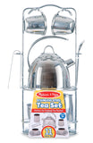 Melissa & Doug® Stainless Steel Tea Set and Storage Stand, 11 Pieces