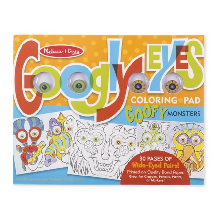 Melissa & Doug Googly Eyes 30-Page Coloring Art Pad - Goofy Monsters (11 x 17 Inches)