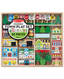 Melissa & Doug Wooden Town Play Set With Storage Tray (32 pcs)
