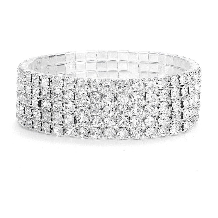 5-Row Stretch Rhinestone Bracelet 1009B