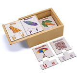 Melissa & Doug Learn the Alphabet Puzzle Cards With Wooden Storage Box (52pc)