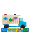 Melissa & Doug Shape-Sorting Wooden Dump Truck Toy With 9 Colorful Shapes and 2 Play Figures