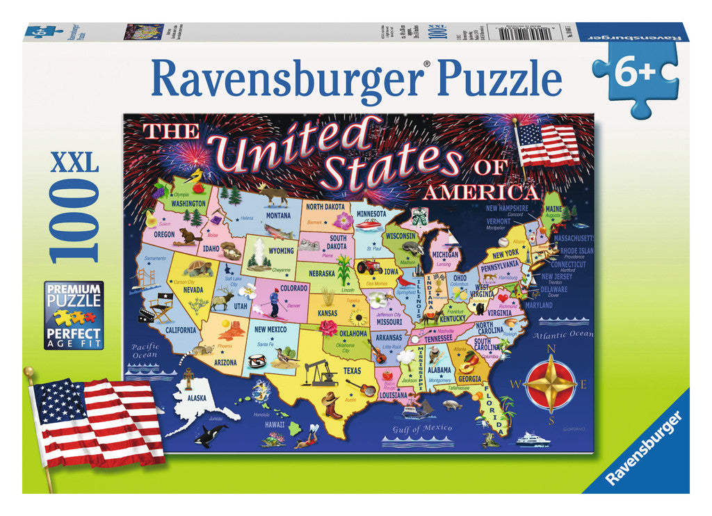 Ravensburger Children's Puzzles 100 pc Puzzles - Statemap 10661