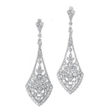 Dramatic Vintage Bridal Earrings in Cubic Zirconia 1072E