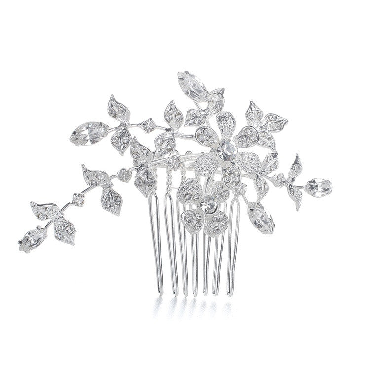 Wedding or Bridal Comb/Brooch with Crystal Garden 1073H-S
