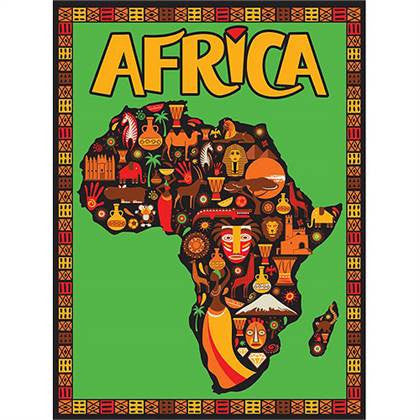 GeoToys Africa In Symbols 18" X 24" Poster