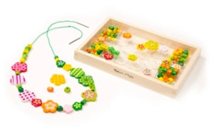 Melissa & Doug Flower Power Wooden Bead Set With 150+ Beads and 5 Cords for Jewelry-Making