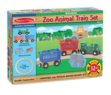 Melissa & Doug Zoo Animal Wooden Train Set (12+pc)