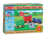 Melissa & Doug Farm Animal Wooden Train Set (12+pc)