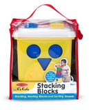 Melissa & Doug K's Kids Stacking Blocks Set With Sorting Shapes