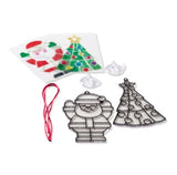 Melissa & Doug Stained Glass Made Easy Craft Kit - Santa and Tree Ornaments