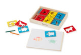 Melissa & Doug Wooden Stencil Set With 27 Themed Stencils and 4 Pencils