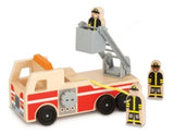 Melissa & Doug Wooden Fire Truck With 3 Firefighter Play Figures