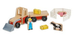 Melissa & Doug Farm Tractor Wooden Vehicle Play Set (5pc)