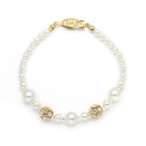 Best Selling Bridal Bracelet with Pearls & Rhinestone Fireballs