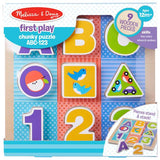 Melissa & Doug First Play Wooden ABC-123 Chunky Puzzle (9 pcs)