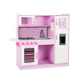 Melissa & Doug Wooden Chef's Pretend Play Toy Kitchen With Ice Cube Dispenser - Cupcake Pink/White