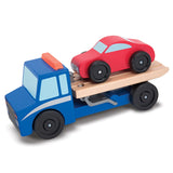 Melissa & Doug Flatbed Tow Truck Wooden Vehicle Set