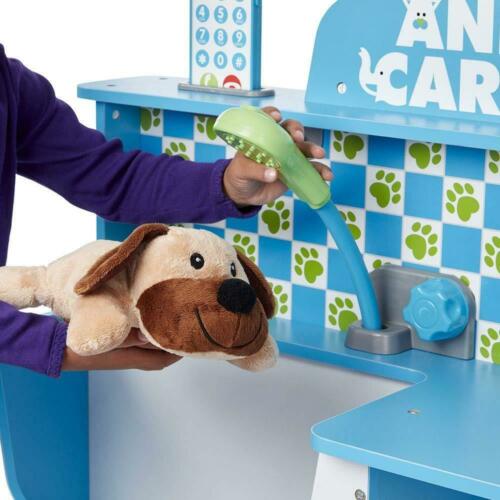 Melissa & Doug Animal Care Activity Center & Wash & Trim Dog Groomer Play Set with Plush Stuffed Animal Dog (20 pcs)