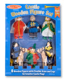 Melissa & Doug Castle Poseable Wooden Doll Set (8pc) for Castle and Dollhouse (3-4 inches each)